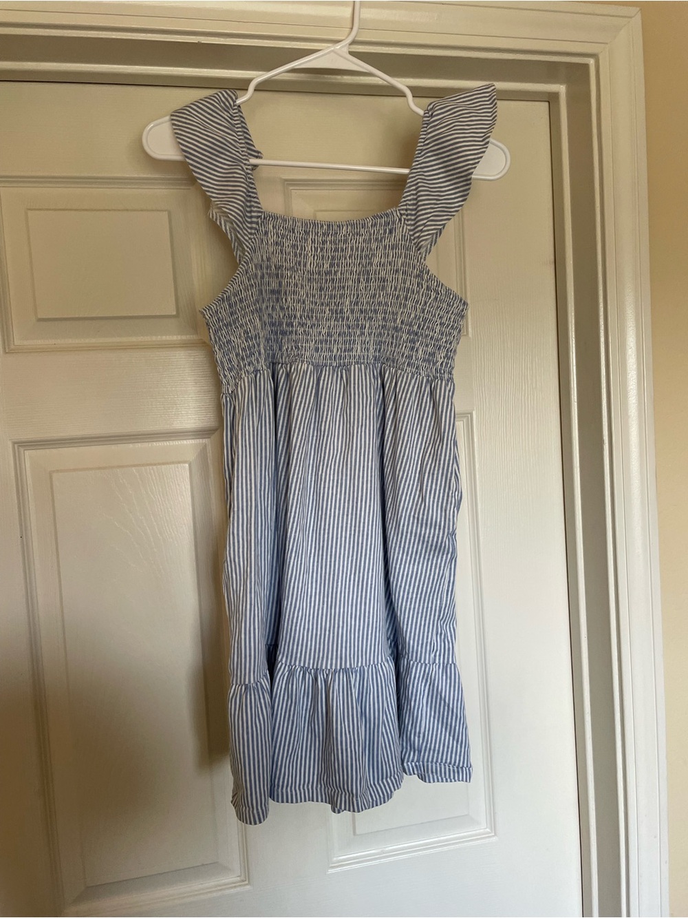 Blue and White Striped Girls' Sundress 100% Cotton